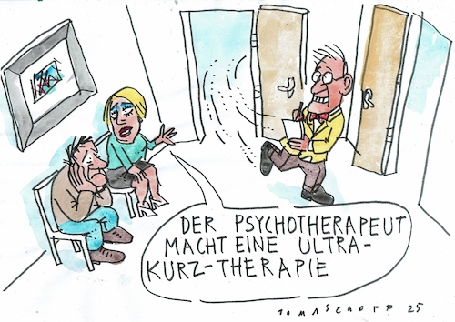 Cartoon: Kurztherapie (medium) by Jan Tomaschoff tagged patient,psyche,therapie,patient,psyche,therapie