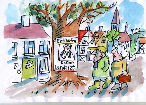 Cartoon: Landarzt (medium) by Jan Tomaschoff tagged landärzte,landärzte,arzt,ärzte,gesundheit