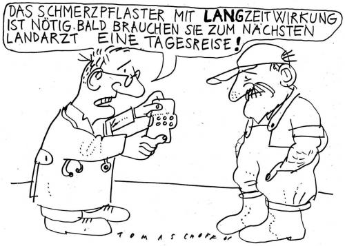 Cartoon: Landarzt (medium) by Jan Tomaschoff tagged ärztedichte,gesundheitsversorgung