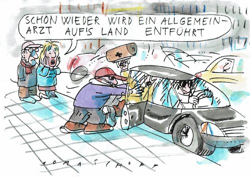 Cartoon: Landarzt (medium) by Jan Tomaschoff tagged landärzte,gesundheitswesen,landärzte,gesundheitswesen