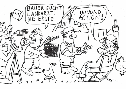 Cartoon: Landarzt (medium) by Jan Tomaschoff tagged ärztemangel,lndarzt,ärztemangel,lndarzt