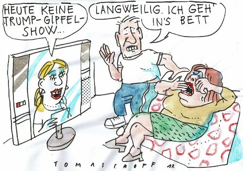 Cartoon: langweilig (medium) by Jan Tomaschoff tagged trump,show,trump,show