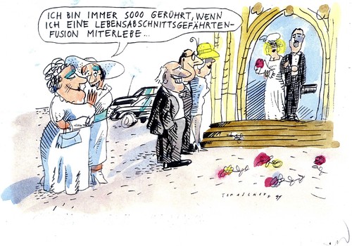 Cartoon: Lebensabschnittspartnerschaft (medium) by Jan Tomaschoff tagged partrnerschaft,trennung,partrnerschaft,trennung