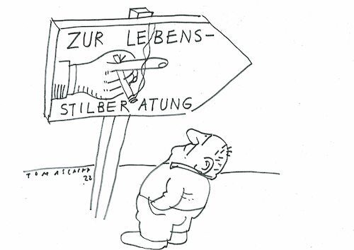 Cartoon: Lebensstil (medium) by Jan Tomaschoff tagged gesundheit,lebensstil,rauchen,gesundheit,lebensstil,rauchen