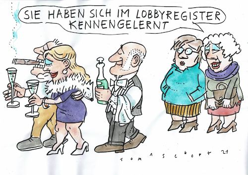 Cartoon: Lobby (medium) by Jan Tomaschoff tagged lobby,liste,geld,gier,lobby,liste,geld,gier