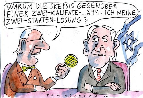 Cartoon: Lösung? (medium) by Jan Tomaschoff tagged nahost,nahost