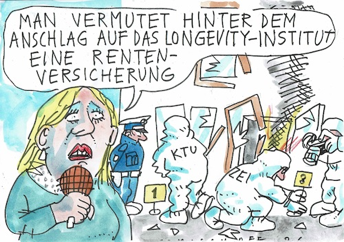 Cartoon: Longevity (medium) by Jan Tomaschoff tagged gesundheit,alter,rente,demografie,gesundheit,alter,rente,demografie