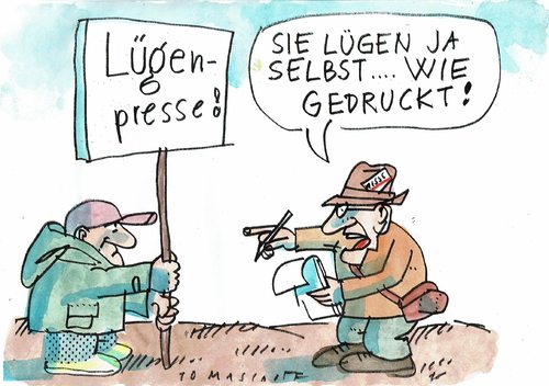 Cartoon: Lügenpresse (medium) by Jan Tomaschoff tagged presse,lügen,presse,lügen