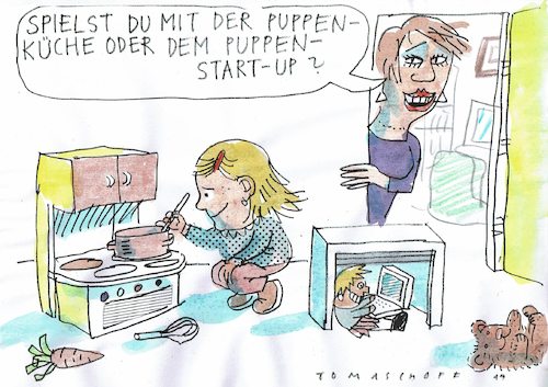 Cartoon: Mädchen und Puppen (medium) by Jan Tomaschoff tagged gender,gleichstellung,gender,gleichstellung