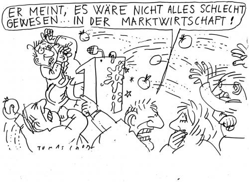 Cartoon: Marktwirtschaft (medium) by Jan Tomaschoff tagged marktwirtschaft,systeme,planwirtschaft,enteignung,verstaatlichung,ddr