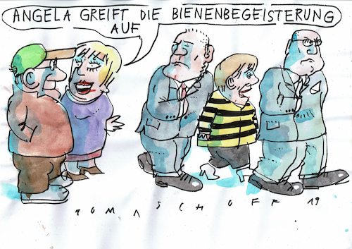 Cartoon: Merkel (medium) by Jan Tomaschoff tagged bienen,umwelt,politik,cdu,merkel,bienen,umwelt,politik,cdu,merkel