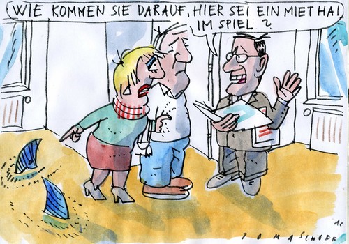 Cartoon: Miethai (medium) by Jan Tomaschoff tagged wohnungsnot,mieten,wohnungsnot,mieten