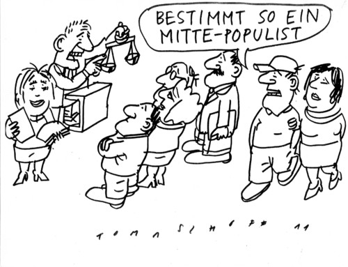 Cartoon: Mitte-Populist (medium) by Jan Tomaschoff tagged mitte,populist,mitte,populist