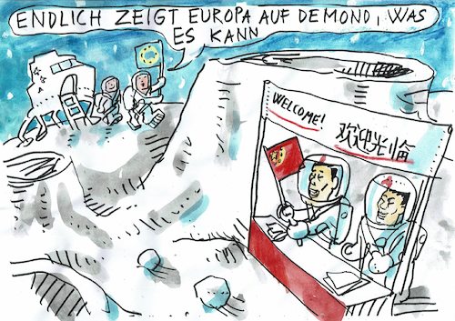 Cartoon: Mond (medium) by Jan Tomaschoff tagged europsa,china,technologie,raumfahrt,europsa,china,technologie,raumfahrt