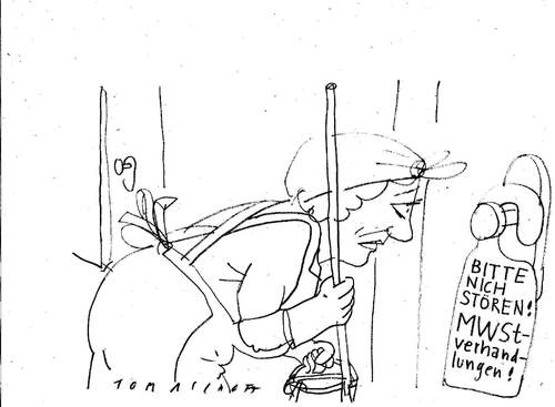 Cartoon: MwSt. (medium) by Jan Tomaschoff tagged mehrwertsteuer,hotels