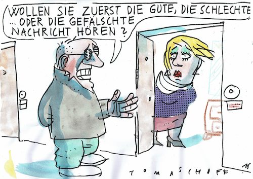 Cartoon: Nachrichten (medium) by Jan Tomaschoff tagged wahrheit,lüge,wahrheit,lüge