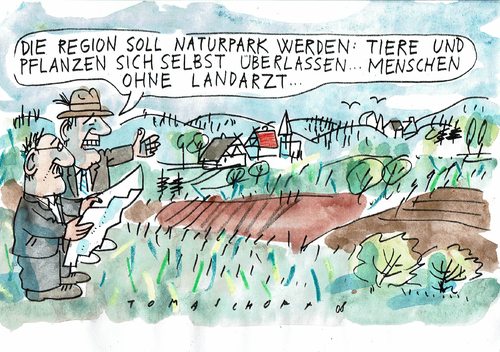 Cartoon: Naturpark (medium) by Jan Tomaschoff tagged ärztemangel,ärztemangel