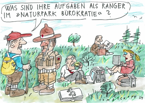 Cartoon: Naturpark (medium) by Jan Tomaschoff tagged bürokratie,verwaltung,bürokratie,verwaltung
