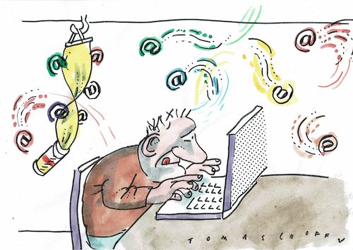 Cartoon: Netz (medium) by Jan Tomaschoff tagged internet,kommunikation,informationsflut,internet,kommunikation,informationsflut