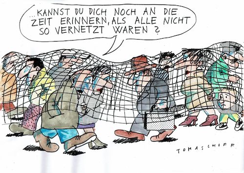 Cartoon: Netz (medium) by Jan Tomaschoff tagged vernetzung,privatsphäre,vernetzung,privatsphäre