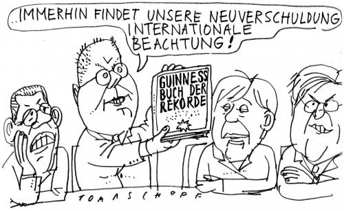 Cartoon: Neuverschuldung (medium) by Jan Tomaschoff tagged neuverschuldung