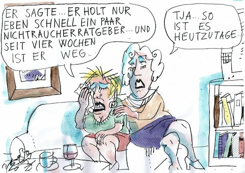 Cartoon: Nichtraucher (medium) by Jan Tomaschoff tagged sucht,rauchen,ehe,sucht,rauchen,ehe