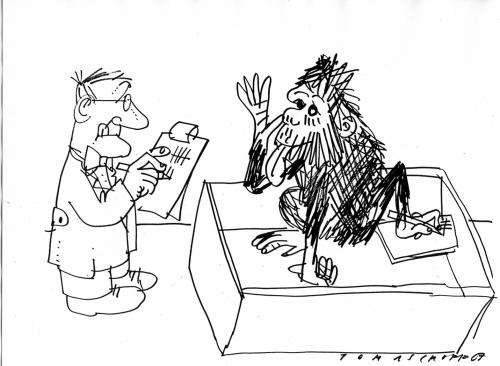 Cartoon: Niedere Mathemathik (medium) by Jan Tomaschoff tagged mathematics,monkey,human,evolution