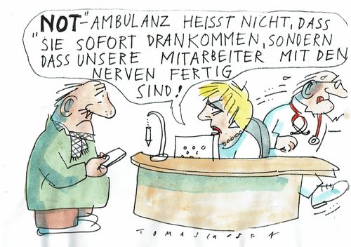 Cartoon: Notambulanz (medium) by Jan Tomaschoff tagged notfälle,notfälle