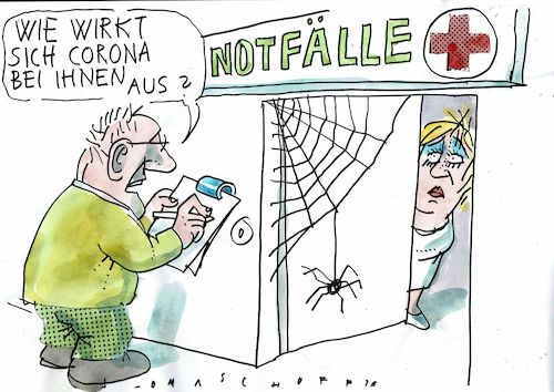 Cartoon: Notfälle (medium) by Jan Tomaschoff tagged corona,krankheiten,verschiebung,corona,krankheiten,verschiebung