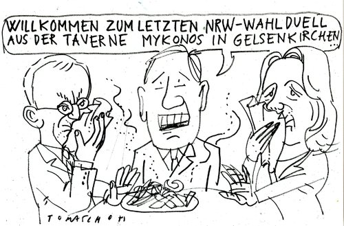 Cartoon: NRW-Wahl (medium) by Jan Tomaschoff tagged nrw,wahlen,griechenland