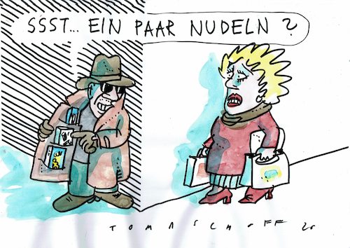 Cartoon: Nudeln (medium) by Jan Tomaschoff tagged corona,hamstern,nudeln,corona,hamstern,nudeln