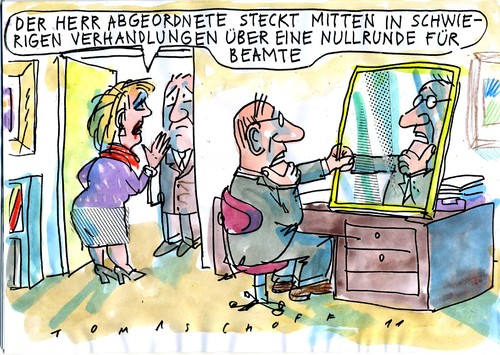 Cartoon: Nullrunde für Beamte (medium) by Jan Tomaschoff tagged nullrunde,beamte,nullrunde,beamte