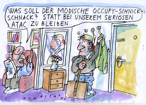Cartoon: Occupy (medium) by Jan Tomaschoff tagged occupy,attac,occupy,attac