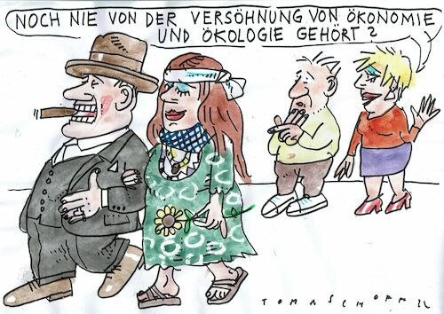 Cartoon: Öko (medium) by Jan Tomaschoff tagged ökologie,leben,ökonomie,ökologie,leben,ökonomie