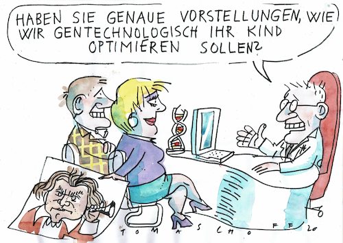 Cartoon: optimales Kind (medium) by Jan Tomaschoff tagged genetik,kinder,optimierung,beethoven,genetik,kinder,optimierung,beethoven