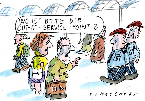 Cartoon: out-of-service-point (medium) by Jan Tomaschoff tagged bahn,bahn