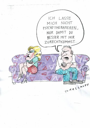 Cartoon: Paar (medium) by Jan Tomaschoff tagged partnerschaft,konflikt,therapie,partnerschaft,konflikt,therapie