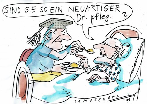 Cartoon: Pflege (medium) by Jan Tomaschoff tagged pflege,fachkräfte,akademisierung,pflege,fachkräfte,akademisierung