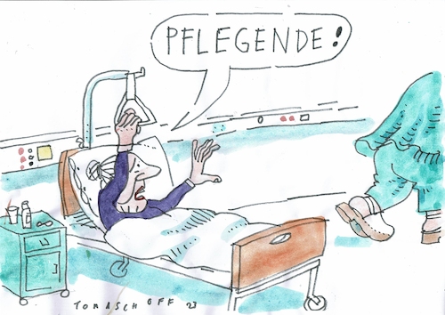Cartoon: Pflege (medium) by Jan Tomaschoff tagged gesundheit,pflege,gendern,gesundheit,pflege,gendern
