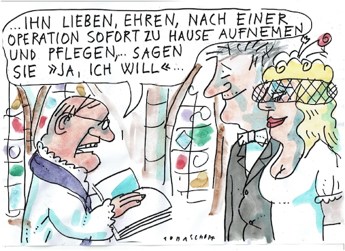 Cartoon: Pflegenotstand (medium) by Jan Tomaschoff tagged krankenhaus,reform,pflege,krankenhaus,reform,pflege