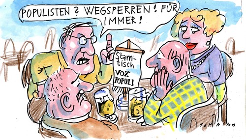 Cartoon: Populisten (medium) by Jan Tomaschoff tagged no,populisten,stammtisch,parolen,volkes,stimme