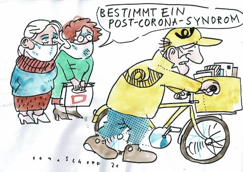 Cartoon: Post Corona (medium) by Jan Tomaschoff tagged corona,spätfolgen,corona,spätfolgen