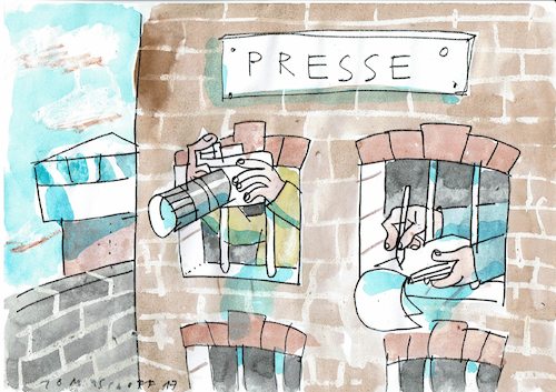 Cartoon: Pressefreiheit (medium) by Jan Tomaschoff tagged pressefreiheit,pressefreiheit
