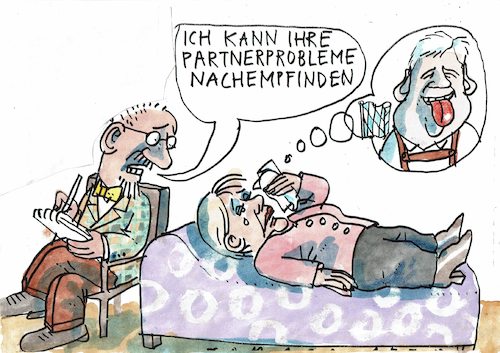 Cartoon: Probleme (medium) by Jan Tomaschoff tagged schwesterparteien,union,schwesterparteien,union