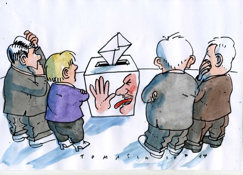 Cartoon: Protestwahl (medium) by Jan Tomaschoff tagged wahl,parteien,wahl,parteien