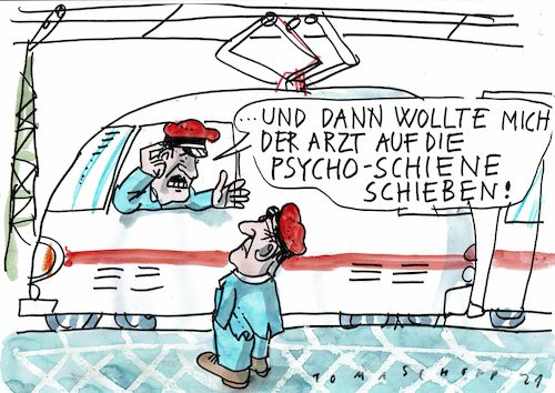 Cartoon: Psycho (medium) by Jan Tomaschoff tagged krankheit,körper,seele,krankheit,körper,seele