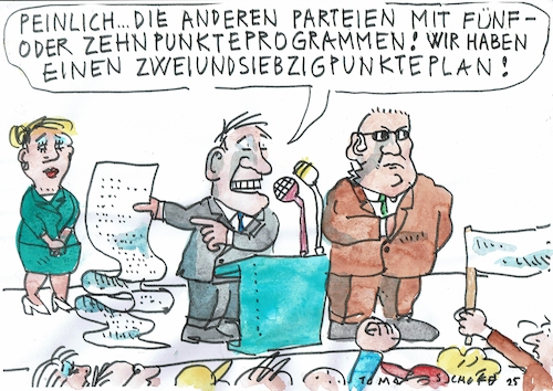 Cartoon: Punkte (medium) by Jan Tomaschoff tagged wahlkampf,parteien,programme,versprechen,wahlkampf,parteien,programme,versprechen