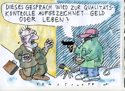 Cartoon: Qualitätskontrolle (medium) by Jan Tomaschoff tagged verbrechen,gualität,verbrechen,gualität