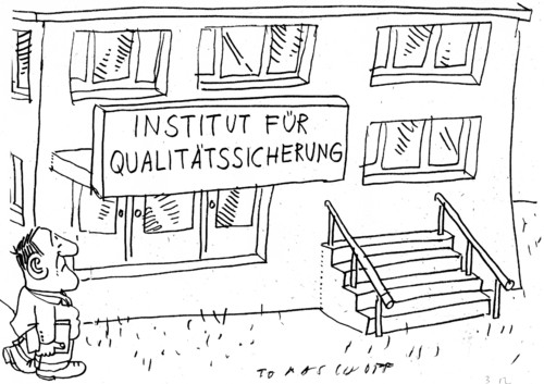 Cartoon: Qualitätssicherung (medium) by Jan Tomaschoff tagged qualitätssicherung,qualitätssicherung