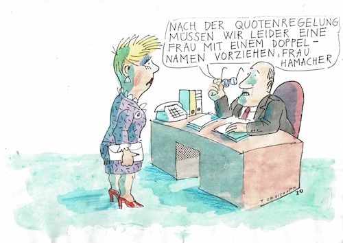 Cartoon: Quote (medium) by Jan Tomaschoff tagged quote,frauem,männer,quote,frauem,männer